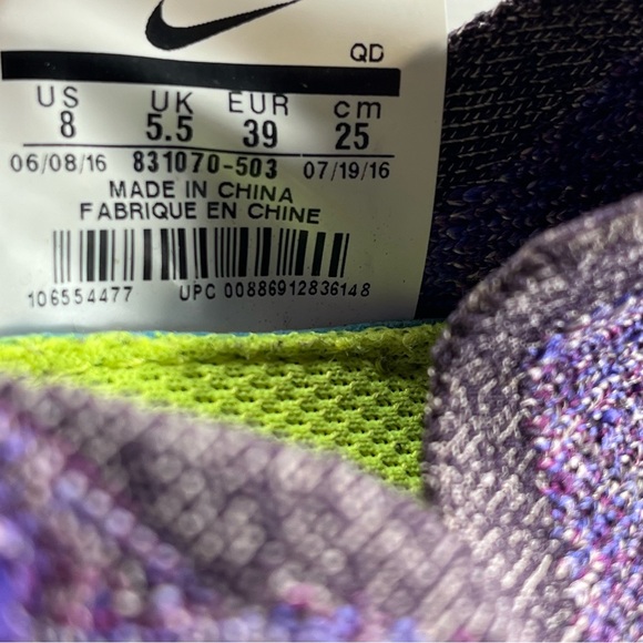 Nike Free RN FlyKnit Purple Women’s Shoes - Women’s Size 8 - Picture 9 of 9